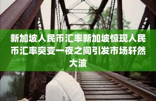 新加坡人民币汇率新加坡惊现人民币汇率突变一夜之间引发市场轩然大波