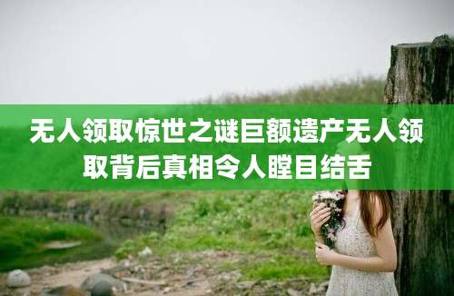 无人领取惊世之谜巨额遗产无人领取背后真相令人瞠目结舌