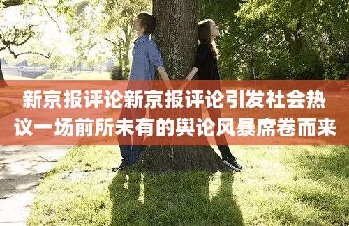 新京报评论新京报评论引发社会热议一场前所未有的舆论风暴席卷而来