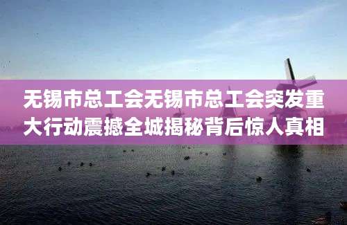 无锡市总工会无锡市总工会突发重大行动震撼全城揭秘背后惊人真相