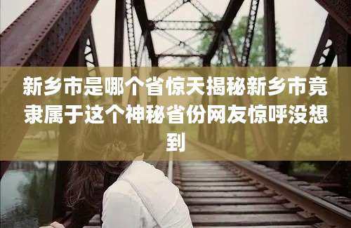 新乡市是哪个省惊天揭秘新乡市竟隶属于这个神秘省份网友惊呼没想到