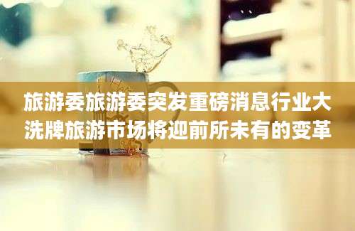 旅游委旅游委突发重磅消息行业大洗牌旅游市场将迎前所未有的变革