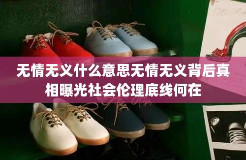 无情无义什么意思无情无义背后真相曝光社会伦理底线何在