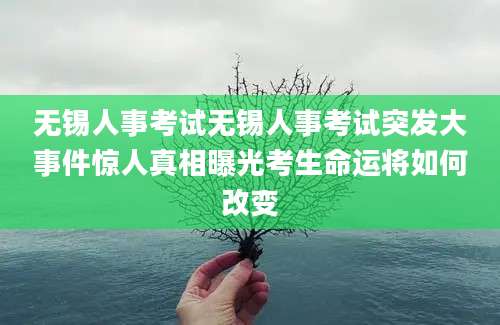 无锡人事考试无锡人事考试突发大事件惊人真相曝光考生命运将如何改变