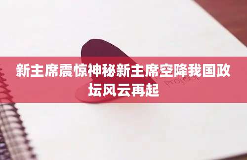 新主席震惊神秘新主席空降我国政坛风云再起