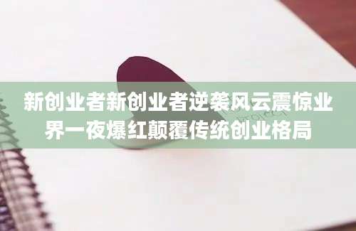 新创业者新创业者逆袭风云震惊业界一夜爆红颠覆传统创业格局