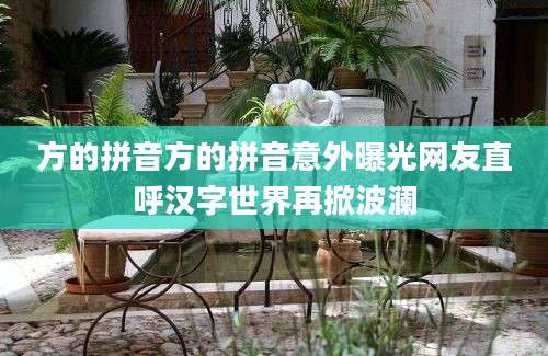 方的拼音方的拼音意外曝光网友直呼汉字世界再掀波澜