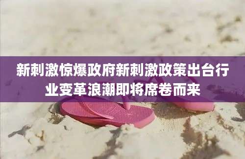 新刺激惊爆政府新刺激政策出台行业变革浪潮即将席卷而来