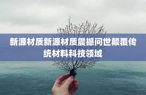 新源材质新源材质震撼问世颠覆传统材料科技领域