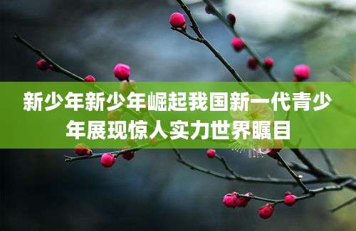 新少年新少年崛起我国新一代青少年展现惊人实力世界瞩目