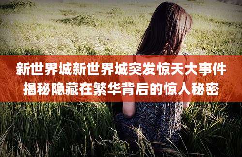 新世界城新世界城突发惊天大事件揭秘隐藏在繁华背后的惊人秘密